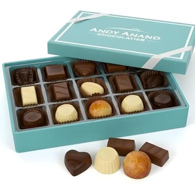 ANDY ANAND CHOCOLATIER Sugar Free Belgian Chocolate Truffles | Exquisitely Delicious, You Won't Believe They're Sugar Free | Diabetic Friendly Gift Box | Perfect for Connoisseurs, Amazingly Delicious (15 Pieces)