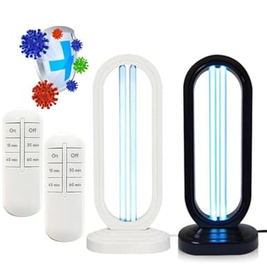 Uv Bed Bugs, Uv Lamp for Bedbugs, with 3- Speed Timing and Remote Control for Home School (Black+White)