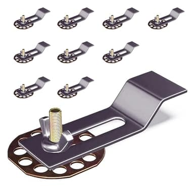 Sink Clips, Undermount Sink Brackets, Bathroom Kitchen Ceramic Stainless Steel Sink Basin Support Clamps for Marble Granite Vanity Countertop Installation Repair Kit (10)