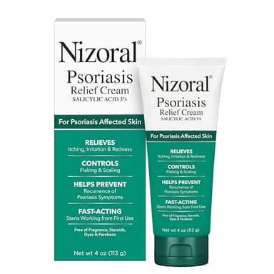 Nizoral Psoriasis Relief Cream- Relieves Itching, Irritation & Redness and Controls Flaking and Scaling with Maximum Strength Medicine (Salicylic Acid 3%), 4 Fl Oz