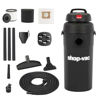 Shop-Vac 9522205 5 Gallon 5.5 Peak HP Hangup Wet/Dry Vacuum, 1.25 Inch Diameter x 18 Foot Hose, 6 Foot Cord, Wall Mount Included, Ideal for Garage, Workshop & Home