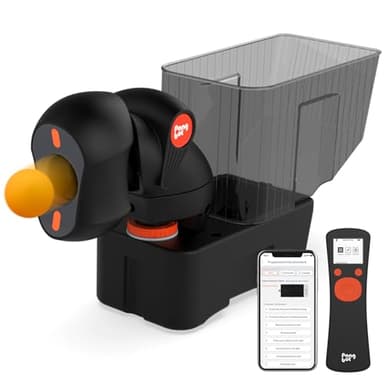 PONGBOT Table Tennis Robot: APP Control 264 Drills, Portable Ping Pong Machine with Spin/Speed Customization, 150-Ball Capacity for Solo Training & Coaching