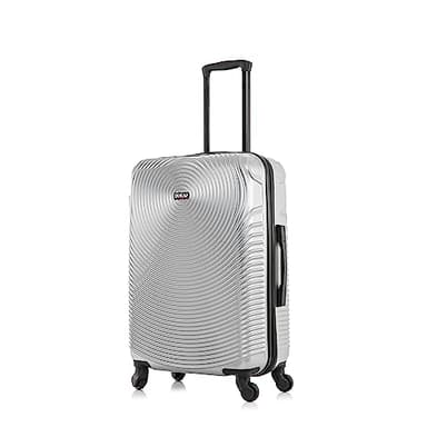 DUKAP INCEPTION Luggage with Spinner Wheels | Durable Lightweight Hardside Suitcase, Travel Bag with Handle and Trolley, 24-Inch Medium Checked Luggage | Silver