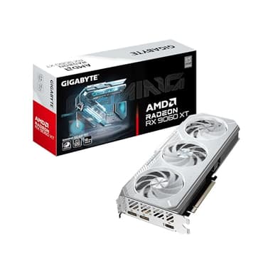 GIGABYTE Radeon™ RX 9060 XT Gaming OC ICE 16G Graphics Card (16GB GDDR6, 128-bit, PCIe 5.0, HDMI/DP 2.1, 2 Slot, Hawk Fan, Server-Grade Thermal Gel, Reinforced Structure)