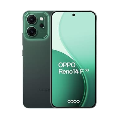 OPPO Reno14 F Dual-SIM 256GB ROM + 8GB RAM (GSM Only | No CDMA) Factory Unlocked 5G Smartphone (Luminous Green) - International Version