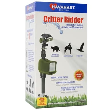 Havahart Critter Ridder - Motion Activated Animal Repellent Sprinkler for Yard Pest Control, Deters Cats, Dogs, Squirrels, Deer, Raccoons & Rodents, Lawn Protector, Batteries Not Included, 5277