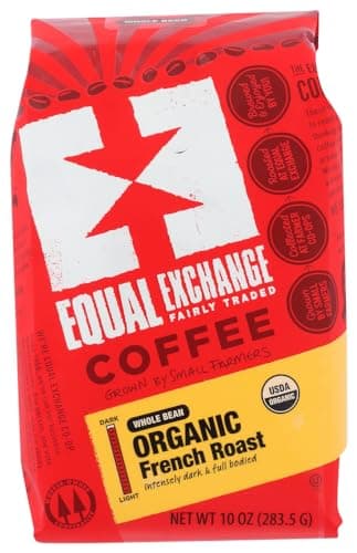 Equal Exchange Organic Coffee, Whole Bean French Roast 10 Oz (Pack of 6)