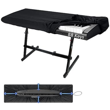 88 Keys Piano Keyboard Dust Cover, Music Dirt Proof Stretchy Electronic Keyboard Cover With Durable Elastic & Cord Lock Must Have Piano Accessories