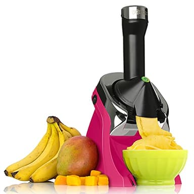 Yonanas 988HP Deluxe Vegan Non-Dairy Frozen Fruit Soft Serve Dessert Maker, BPA Free, Includes 75 Recipes, 200 Watts, Pink