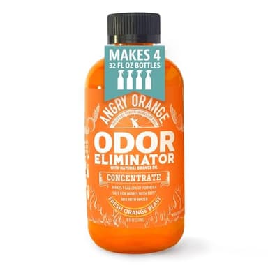 Angry Orange Pet Odor Eliminator 8 oz. bottle- Industrial Strength Pet Odor Remover - Makes (4) 32oz. Bottles - 1 Gallon - Neutralizes and Sanitizes Tough Pet Odors Fast