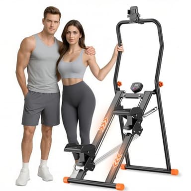 EPHESPORT Stair Stepper for Home Gym, 2.0 Stair Climber Machine with 3-Level Adjustable Resistance, Non-Slip Pedals, Digital Monitor & Phone Holder, Full-Body Cardio Workout Equipment for Women & Men