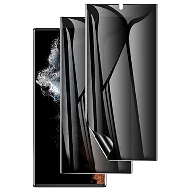 LYWHL 2 Pack for Samsung Galaxy S22 Ultra Privacy Screen Protector, Anti-Spy Full Adhesive Flexible Film for Galaxy S22 Ultra 5G 6.8”, [Support Fingerprint Reader] Easy Installation Frame - Black