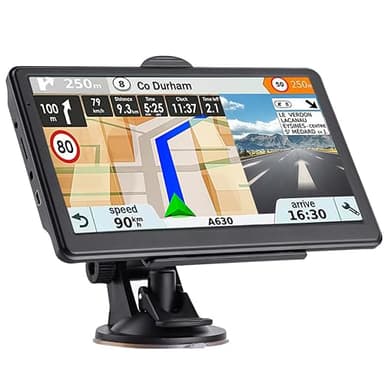 GPS Navigator for Car, 2026 Map 7 inch Touch Screen Car GPS 256-16GB,Voice Turn Direction Guidance, Support Speed and Red Light Warning, North America Lifetime map Free Update Truck(Black)