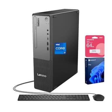 Lenovo ThinkCentre Small Form Factor Business Desktop, 13th Gen Intel Core i7-13620H, 32GB DDR5, 1TB SSD, HDMI, VGA, Wi-Fi, Wired KB & Mouse, Windows 11 Pro, Bundle with Adata 64GB USB Flash Drive