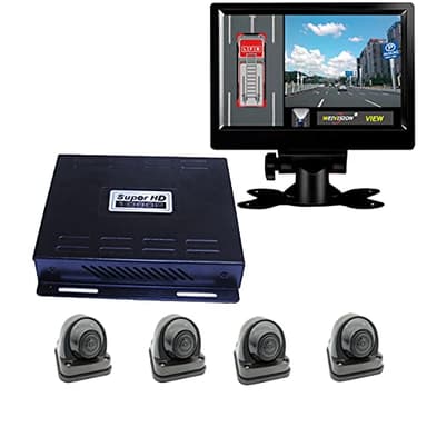 Weivision 1080P FHD 360 Degree Bird View Surround Panoramic View Car Vehicle DVR Camera System Kit for Fire Engine/Bus/School Bus/Truck/Semi-Trailer/Box Truck/RV +9inch HD Display
