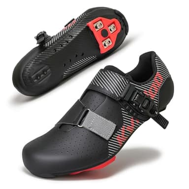 Kyedoo Mens Wide Cycling Shoes Compatible with Peloton Bike Shoes for Indoor Outdoor with Delta Cleats Gym Racing Bicycle Size 7 Black