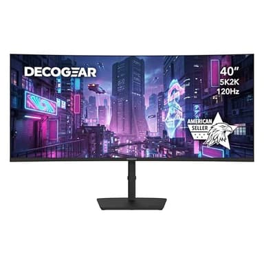 Deco Gear 40 Curved 5K2K Nano IPS Monitor | 5120×2160 UltraWide 21:9 Display, 120 Hz Refresh | 65 W USB-C PD | HDR, Adaptive Sync | Built-in Speakers for Work