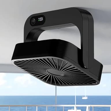 GIIKNEW Magnetic Cruise Ship Approved Fan, 5000mAh Battery Operated Portable Fan with 5 Speeds, Magnetically Sticks on Cabin Ceilings and Walls, Cruise Essentials 2026 - Black