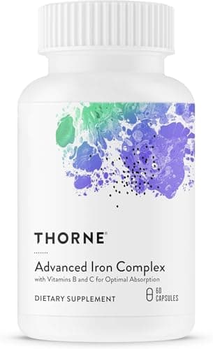 THORNE - Advanced Iron Complex (Formerly Ferrasorb) - Complete Blood Support Formula* - Elemental Iron, Folate, B and C Vitamins for Optimal Absorption - Gluten, Dairy & Soy-Free - 60 Servings