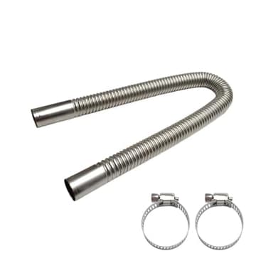 23.6 Inches Stainless Steel Exhaust Hose, 1 Inch Exhaust Extension, Flexible Tank Diesel Heater Accessories with 2 Hose Clamps, Gas Vent Hose Kit for Diesel Air Heater (23.6 inch)