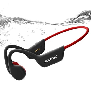 POLVCDG Swimming Headphones,IPX8 Waterproof Bone Conduction Headphones,32GB Memory Open Ear Headphones with Mic,Wireless Earphones Underwater Sport Earbuds for Workout Running Cycling Gift