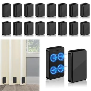 32pcs Outdoor Curtain Weights, Upgraded Heavier-Duty Waterproof Curtain Magnets Weights Outdoor, for Home Patio Drapery, Shower, Flags, Tablecloth to Stop Heavy Wind, Black