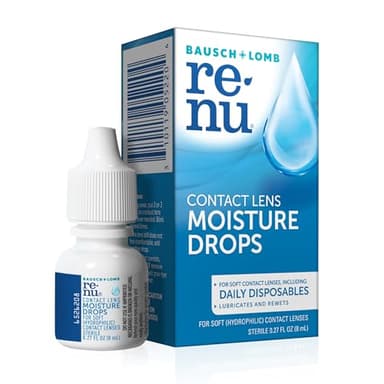 Renu Lubricant Eye Drops, Rewetting Drops for Contact Lenses, Rehydrates Soft & Disposable Lenses, Soothes & Moisturizes Eyes for Comfort, 0.27 Fl Oz (Pack of 1)
