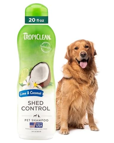 TropiClean Deshedding Dog Shampoo and Conditioner Set, Grooming Bundle for Shedding Control, Puppy Safe, Lime & Coconut Scent, Made in USA, 20 oz.