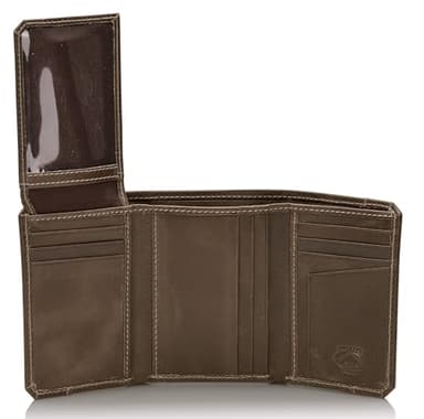 Stealth Mode RFID Blocking Leather Trifold Wallet for Men – Mens Trifold Leather Wallet with Flip Up ID Window, 11 Card Slots, Hidden Pockets, Divided Billfold – Gift Box Included (Grey Crunch)