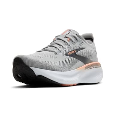 Brooks Women’s Adrenaline GTS 25 Supportive Running & Walking Shoe - Grey/Blackened Pearl/Coral - 9 Medium