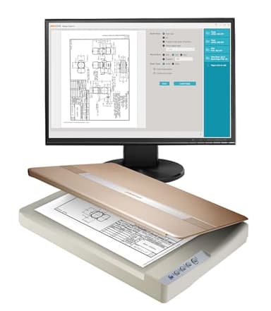 Plustek OpticSlim 1680 - High Speed Large Format Flatbed Scanner, scan Tabloid Size in 3 Seconds. Dual View Function Enable You to Quickly Check The Image Adjustment Effect
