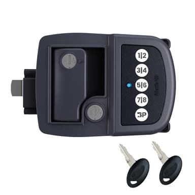 Bauer NE Bluetooth Keyless Entry Door Lock with Handle, Close Field Technology, Essential Camper Must Haves, Secure Trailer, Durable RV Door Latch, Convenient RV Lock Keyless Entry