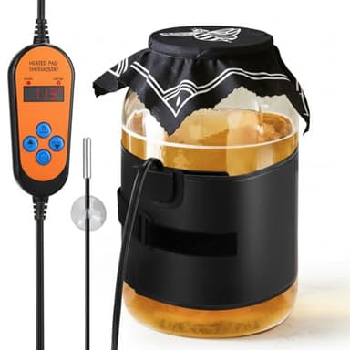 Kombucha Heating Wrap, Kombucha Jar Heat Wrap with Digital Temperature Control and Timing Function, Fermentation Heater Carboy Warmer Fits Most Fermenter Vessels 1 to 3 Gallons