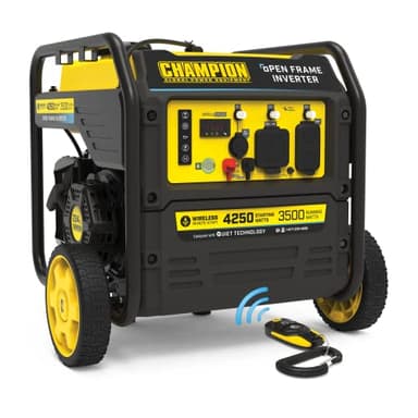 Champion Power Equipment 4250-Watt Wireless Remote Start RV Ready Portable Open Frame Inverter Generator with Quiet Technology