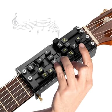 Guitar Chord Presser for Beginners, Chord Trainer Tools, Portable Learning for Aid for Guitar Starters, Enhances Muscle Memory and Chord Transitions, Black,for Beginners Friends Gifts