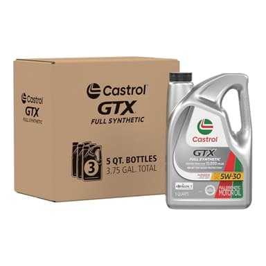 Castrol GTX Full Synthetic 5W-30 Motor Oil, 5 Quarts, Pack of 3