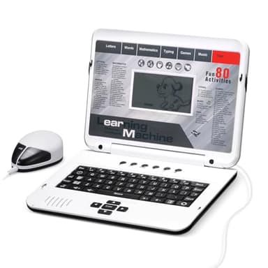 LESHITIAN Kids Laptop - 80 Learning Modes to Learn Alphabet, Words, Mathematics, Play Games and Music - Toy for Children Ages 5+