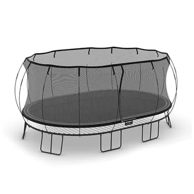 Springfree Oval Outdoor Backyard Trampoline w/ Safety Flexi Net Enclosure & Soft Edge Mat - Springless Recreational and Fitness Trampolines for Kids, Adult and Family Jumping