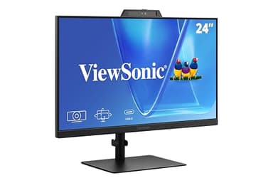 ViewSonic VG2441V 24 Inch 1080p Monitor, IPS Display with Windows Hello, Built-in Microphone, and IR 5MP Webcam for Smooth Video Conferencing, Advanced Ergonomics, USB-C, HDMI, and DisplayPort Inputs