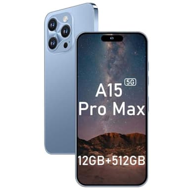 Sefwon A15 Promax 5G Unlocked Cell Phones Android 13 Smartphone with 6.8" FHD Screen12GB+512GB Storage 48MP+108MP 6800 mAh Dual SIM Face ID Snapdragon 8cen2 Unlocked Android Phone(Blue)