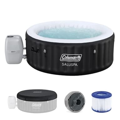 Coleman Miami 2 to 4 Person Inflatable Hot Tub, Round Energy-Efficient Portable Outdoor Spa with 120 AirJets, 71" x 26"