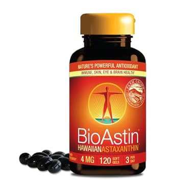 Nutrex Hawaii BioAstin Hawaiian Astaxanthin - 4mg, 120 Softgels - Farm-Direct Premium Antioxidant Supplement to Support Eye, Skin, Joint & Immune System Health - Non-GMO & Gluten-Free