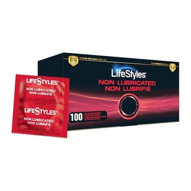 LifeStyles Non-Lubricated Natural Rubber Latex Condoms Value Pack, 100 Count