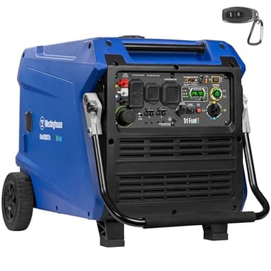 Westinghouse 11000 Peak Watt Tri-Fuel Portable Inverter Generator, Remote Start, Transfer Switch Ready, Gas/Propane/Natural Gas Powered, Low THD, Safe for Electronics, Parallel Capable, CO Sensor