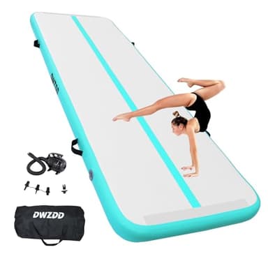 Dwzdd Gymnastics Air Mat 10ft/13ft/16ft/20ft Tumbling Mat Inflatable Gymnastics Tumble Track for Home/Gym/Training/Cheerleading/Water with Electric Pump