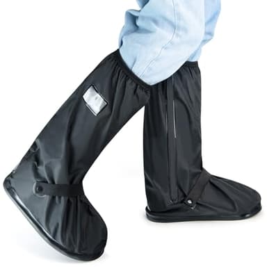 IwIeIaIrI Waterproof Rain Boot Shoe Cover Non-Slip Waterproof Boot Covers for Snow & Rain, Walking, Hiking & Motorcycle Gear Shoe Cover PVC Material Reusable & Foldable Black(2XL)