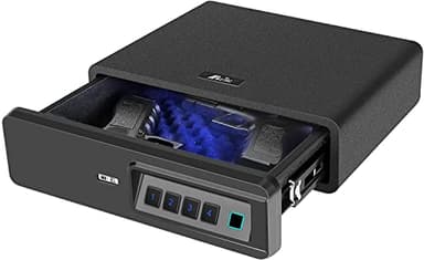 Biometric Fingerprint safe, Slide-Away Handgun Safe for Two Pistols Storage Drawer Safe for Home and Vehicle (Biometric Safe)