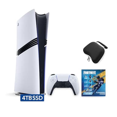 Sony PlayStation 5 Pro 4TB Digital Edition Fortnite Flowering Chaos Bundle with Controller Case - White - Upgraded 4TB Ultra Fast SSD Double the Storage Space Flagship PS5 Pro - White [playstation_5]