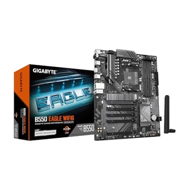 GIGABYTE B550 Eagle WIFI6 AMD AM4 ATX Motherboard, Supports Ryzen 5000/4000/3000 Processors, DDR4, 10+3 Power Phase, 2X M.2, PCIe 4.0, USB-C, WIFI6, GbE LAN, PCIe EZ-Latch, EZ-Latch, RGB Fusion