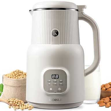 KIDISLE Automatic Nut Milk Maker, 20oz Homemade Almond, Oat, Coconut, Soy, Plant Based Milks and Non-Dairy Beverages with Delay Start/Keep Warm/Self-Cleaning/Boil Water, White